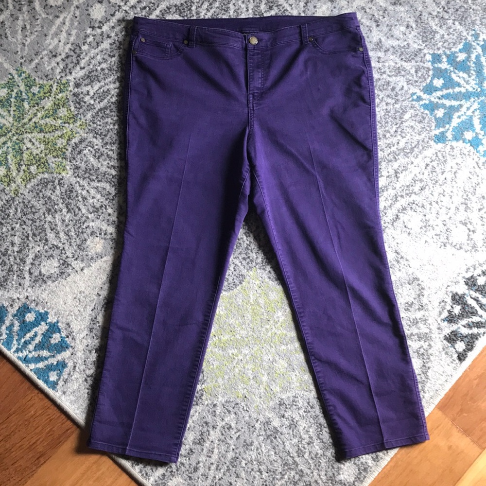 Style & Co Purple Jean Capris Size 18